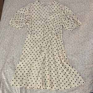 a new day Cream and Black Polka Dot Dress